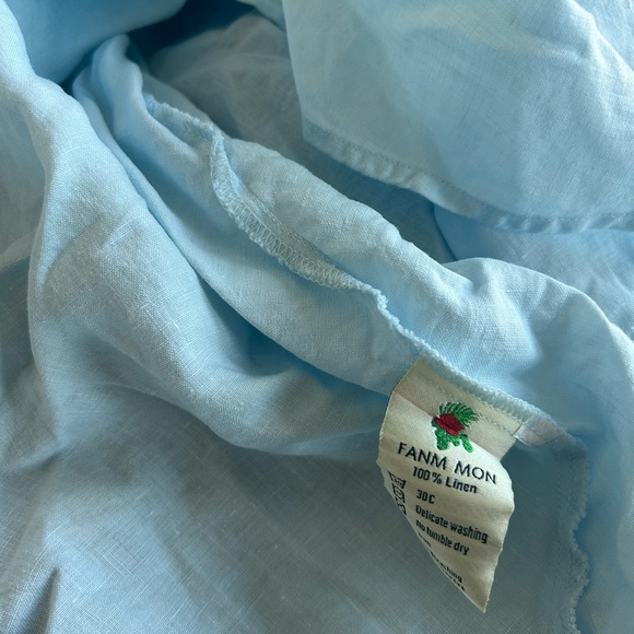 Fanm Mon MIMOSE Marassa - Light Lagoon 100% Linen Size XS Blue Floral - Picture 5 of 5